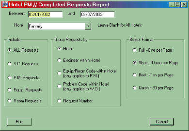 Report Requests Options